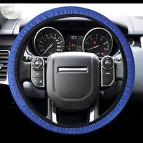 Braid On Steering Wheel Car Steering Wheel Cover With Needles and Mesh fabric Diameter 36-38cm Auto Car Accessories mėlyna