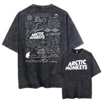 Retro roko Arctic Monkeys muzikos albumas Grafinis marškinėliai Vyriški vintažiniai skalbti negabaritiniai marškinėliai trumpomis rankovėmis Y2k hiphopo gatvės apranga 5XL gray