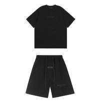 ESSENTIALS Mens Cotton T-Shirt Shorts Set Loose Fit Streetwear Casual Outfit M juoda