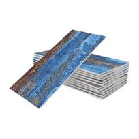 Bathroom Wall Decor 16Pcs Peel And Stick Backsplash Tile, Waterproof Stickers, Removable Retro Texture Tiles Panels, Self Adhesive PE Foam Brick D