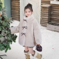 Girls' winter clothes are warm and the fur is integrated. Children's super good-looking cotton clothes, little girls' foreign-style babies 110 gray