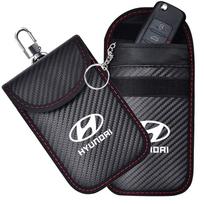 Car Key Case Signal Blocker Bag RFID Shielding Pocket For Hyundai Tucson Accent Elantra Santa fe Sonata I10 I20 I30 Azera Creta ZZ35 gray