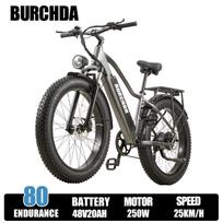 BURCHDA RX20 Mountain Electric Bicycle 48V20AH Lithium Battery 26 Inch 4.0 Fat Tire E-Bike Mountain Electric Bicycle Motorcycle for Adult Hydraulic brakes