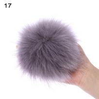 15cm Big Pom Beanies Cap Fur Pompom Imitation Knitted Hat Skullie 17