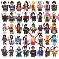 Demon Slayer Nichirin kardas konstravimo kaladėlės žaislas, Yoriichi minifigūrėlės ginklo aksesuaras, Mugen traukinio naujas surinkimo modelis 40pcs