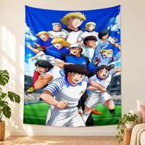 CAPTAIN TSUBASA Aukštos kokybės gobelenas svetainės, miegamojo, bendrabučio sienoms dekoruoti, idealiai tinka kaip miegamojo sienų dekoracija arba šventinė dovana 180cmx230cm