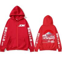 Anime Initial D Drift AE86 Takumi Fujiwara Tofu Shop JDM Car Zipper Hoodies Men Fashion Casual Zip Up Sweatshirts Jackets Coat S red