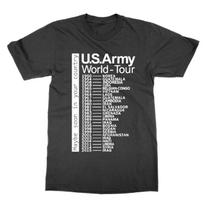 Us Army World Tour T-Shirt Funny Nerd Tee Music Band Parody Present Gift L gray