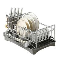 Stainless Steel Dish Drying Rack, Kitchen Countertop Dish Drainer Basket, Tableware Organizer for Bowls, Plates, Chopsticks and Cutlery 42cm