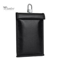 Business Faraday Bag Laptops Tablets Cage RFID Signal Travel Block Fireproof Waterproof Key Fob Protector XS black