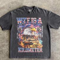 WTF Is A Kilometer Shirt Funny USA Patriotic Graphic Tee Vintage American Eagle Meme T Shirt 4th Of July Retro Freedom Unisex Gift 150 gray