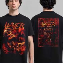 Casual Graphic Tee Unisex Slayer God Hates Us All 25th Anniversary Prayer T-Shirt Vintage Rock Graphic Cotton Unisex Fan Tee Men's and Unisex,gift,Top L