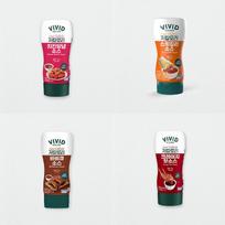 Vivid Kitchen Low-Calorie Sauce 4-Piece Set Low-calorie barbecue sauce 320g
