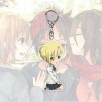 Attack on Titan Character Face Acrylic Keychain, Mikasa Levi Eren Anime Bag Ornament 1-PCS white