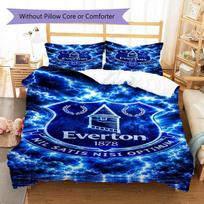 Everton Football Club Christmas Bedding Set, Club Crest & Snowflake Print Duvet Cover with 2 Pillowcases, No Comforter 200x200cm