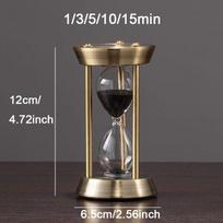 Nordic Retro Metal Hourglass 1/3/5/10/15 Minute Sand Timer Home Bookshelf TV Cabinet Ornaments Living Room Office Decor Gift 1 Min brown