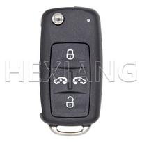 DR 4/5 Button Replacement Flip HU66 Car Key Shell Case Fob For Volkswagen VW Sharan Multivan T5 Caravelle MPV 4 Button gray