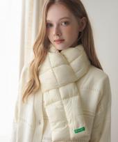 BENETTON Vivid Folding Padded Muffler Ivory Ivory/Free beige