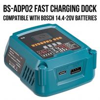 100W Fast Charging Station with USB Type-C Port Charging for Makita/DL/Milwaukee/Bosch 18V/20V Batteries Portable Power Inverter