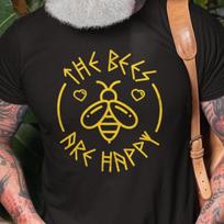 The Bees Are Happy Men's T-Shirt | Valheim Gaming Fan Art Unisex Tee 110 black