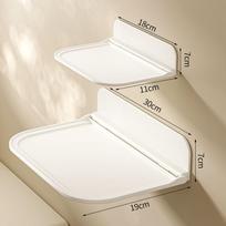 1/2Pcs Wall Mounted Folding Storage Shelf No Drilling Installation Waterproof For Bathroom Kitchen Storing Small Daily Items
