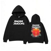 Imagine Dragons Night Visions Live Graphic Hoodie Unisex Retro Rock Band Streetwear Pullover Fleece Warm Sweatshirt Tracksuit Female Male Clothing M black