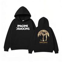 Imagine Dragons Night Visions Live Graphic Hoodie Unisex Retro Rock Band Streetwear Pullover Fleece Warm Sweatshirt Tracksuit Female Male Clothing XXXL black