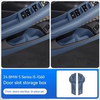 For BMW 5 Series I5 G60 2024 TPE Car Door Slot Storage Box Mobile Phone Tray Car Interior Protection Accessories mėlyna