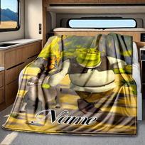 Shrek Donkey And Cat Forest Scene Blanket Personalized Name Soft Comfortable Stylish Blanket Car Blanket Perfect For Travel Camping Outdoor Home 150cmx180cm
