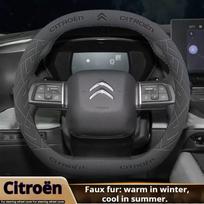 Breathable suede Steering Wheel Cover For Citroen C1 C2 C3 C4 C5 C6 C4L Berlingo Picasso Aircross Sega Ely See Auto Accessories Double D Black gray