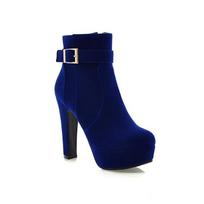 Dideli Dydžiai 33-43 Šventiniai Batai Moterims Mada Aukštakulniai Moteriški Batai Seksualūs Pridėta Kailio Žieminiai Ankle Boots Trumpi Batai Moteriški Batai 6 blue