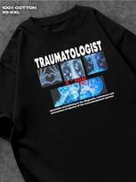 Traumatologist Print T-shirt S gray
