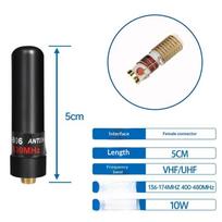 Abbree Ar-806+ Dual Band Mini Antenna Sma-Female Vhf Uhf 10W High Gain For Uv-5R Mini Uv-21 Pro Uv-32 888S Two Way Radio 5cm