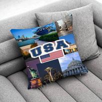 USA America New York Flag Passport Throw Pillow Case For 45x45cm 40x40cm 30x30cm 50x50cm 55x55cm Square Home Pillowcase Case 40cmx40cm gray
