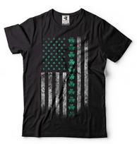 Saint Patricks Day Tshirt Irish Ireland USA Flag Tee St Patricks Day gifts 4XL black