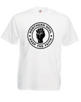 Adults Northern Soul Keep The Faith 1960s Music Unisex White TShirt L black