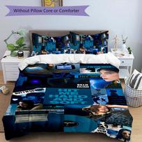 3pcs singer Billie Eilish pattern bedding set duvet cover set includes duvet cover &pillowcases, perfect all season bedroom decoration & gift 135cmx200cm