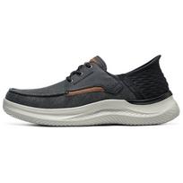 Skechers Slip-Ons Comfortable Versatile Low-Top Casual Shoes Men sneakers Black Brown 205212-BLK 40 black
