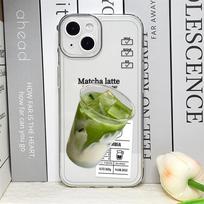 Juokingas šalto kavos dėklas telefonui IPhone 16 15 14 12 11 Pro 13 Max Mini XR X SE4 7 8 16 Plus Mielas animacinis matcha pieno skaidrus dangtelis For iPhone 7 8 Plus white