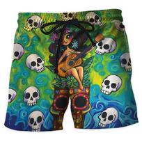 Fashion Tiki Graphic Beach Shorts For Men Summer Casual Holiday Vacation 3D Printed Short Pants Loose Harajuku Kids Swim Trunks XXS
