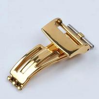 High Quality Stainless Steel Folding Clasp 18mm Width Durable Watchband Buckle Watch Strap Replacement beige