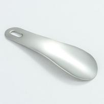 Stainless Steel Folding Shoehorn - No Bend Assist Lifter with Wooden Handle white