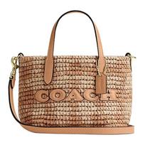 Coach City 15 Woven Craftsmanship Brand Logo Tote Bag Women tote bag Brown CEU31-IMTN2 Gift Box Sets (Basic Set+Black Box) beige