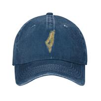 Palestinian Gold Glitter Map Baseball Cap Sun Outdoor Sport Adjustable Washed Trucker Hat Unisex-Teens Y2k Retro Snapback Cap One Size gray
