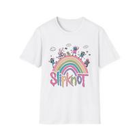 Slipknot Rainbow Characters T-Shirt | Playful Band Logo Tee S gray