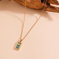 Stylish Women’s Tarot Card Necklaces: High-End Stainless Steel & Titanium, Various Styles, European & American Trends. brown