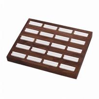 Walnut Wood Jewelry Tray with Velvet Slots Compact Band Display Soft balta