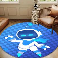 Space Adventure Astro Bot Round mat, Anti-slip Circle Carpet Chair rug For livingroom,Bedroom, doormat home decor Gift Christmas Gifts 80cmx80cm brown