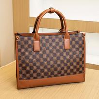 Printed large-capacity summer new women's bag fashion tote bag women's checkerboard handbag shoulder messenger bag