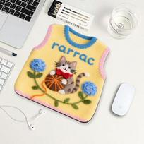 Office Desk Mat Sweater Animal Rubber Mouse Pad Cute Cartoon Design Mousepad House Desktop Decoration Gift beige